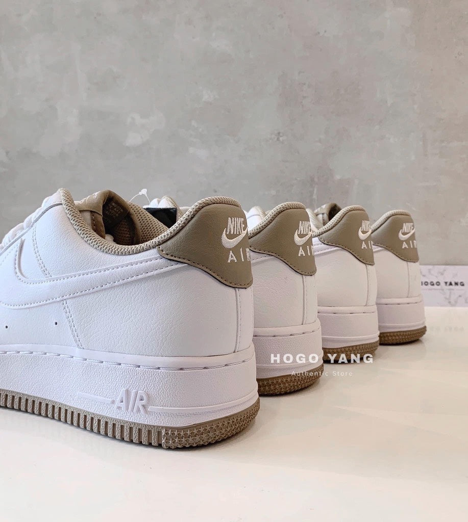 Hand-Crafted AF1 White/Taupe Custom Classic