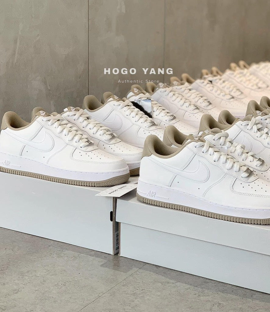 Hand-Crafted AF1 White/Taupe Custom Classic