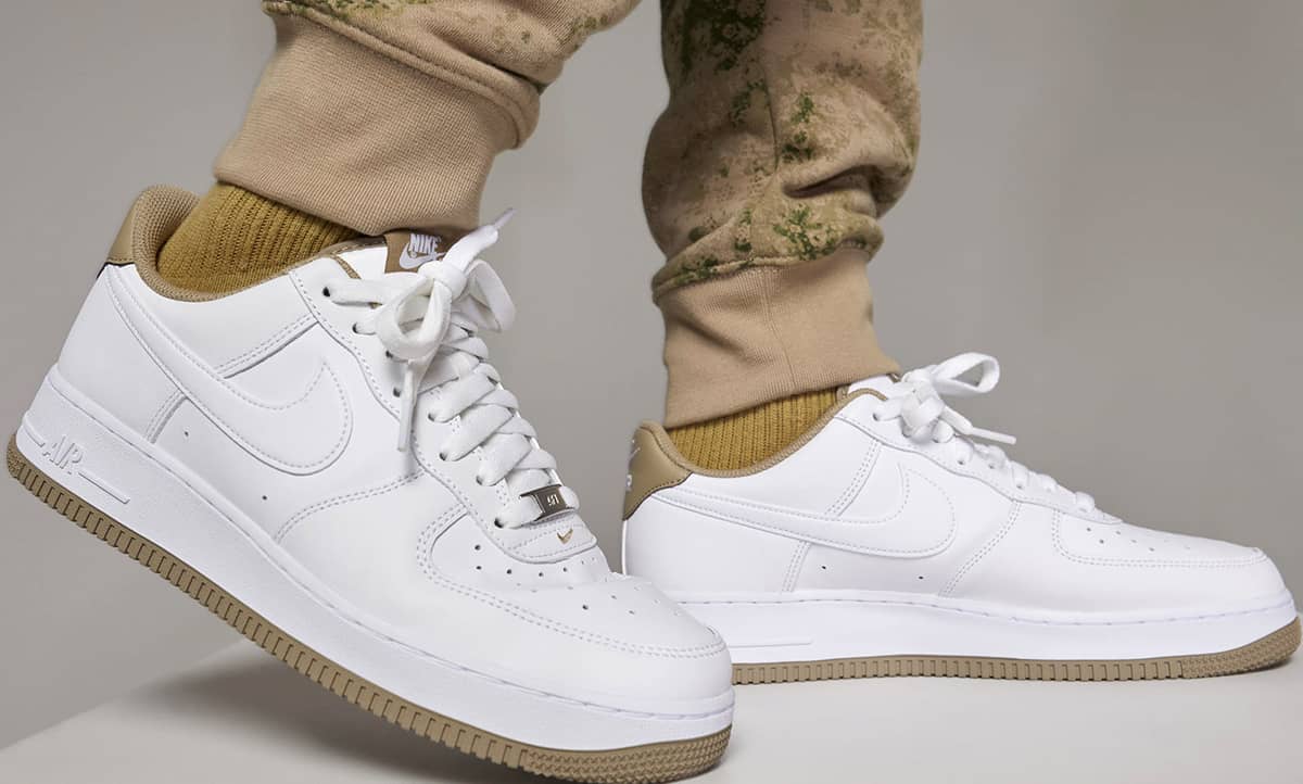 Hand-Crafted AF1 White/Taupe Custom Classic
