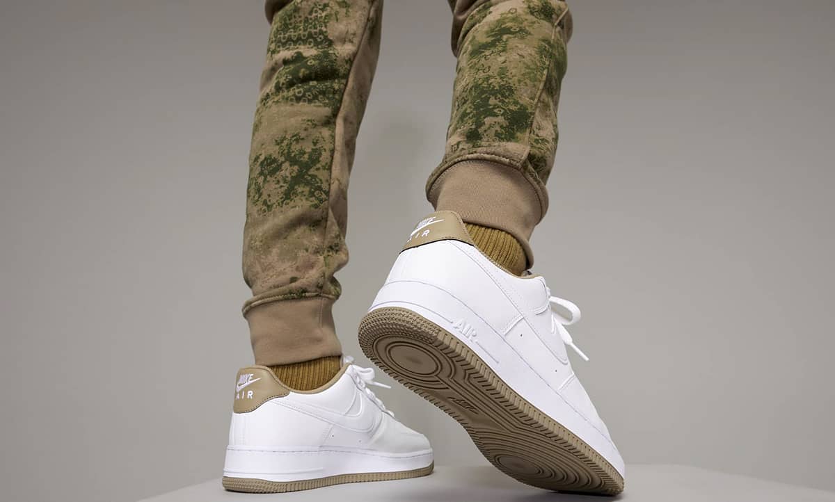 Hand-Crafted AF1 White/Taupe Custom Classic